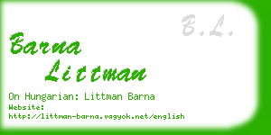 barna littman business card